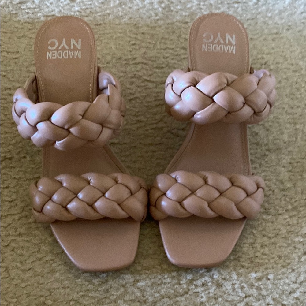 Tan Braided Leather Sandals by